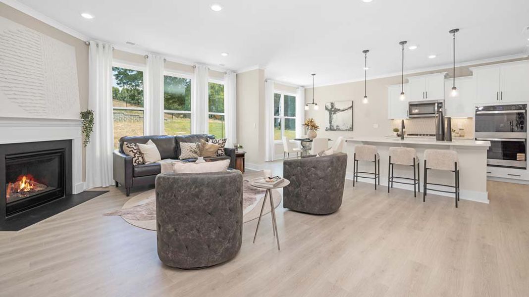 Furnished interior in a model home at Brantley in Mooresville (Image 9).