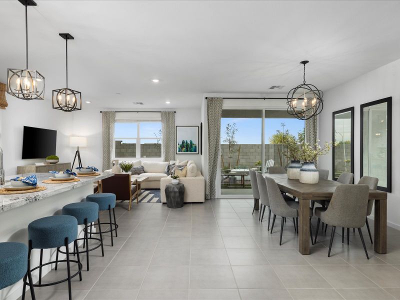 Furnished interior in a model home at Meritage Homes by Teravalis - Reserve Series in Buckeye (Image 18).