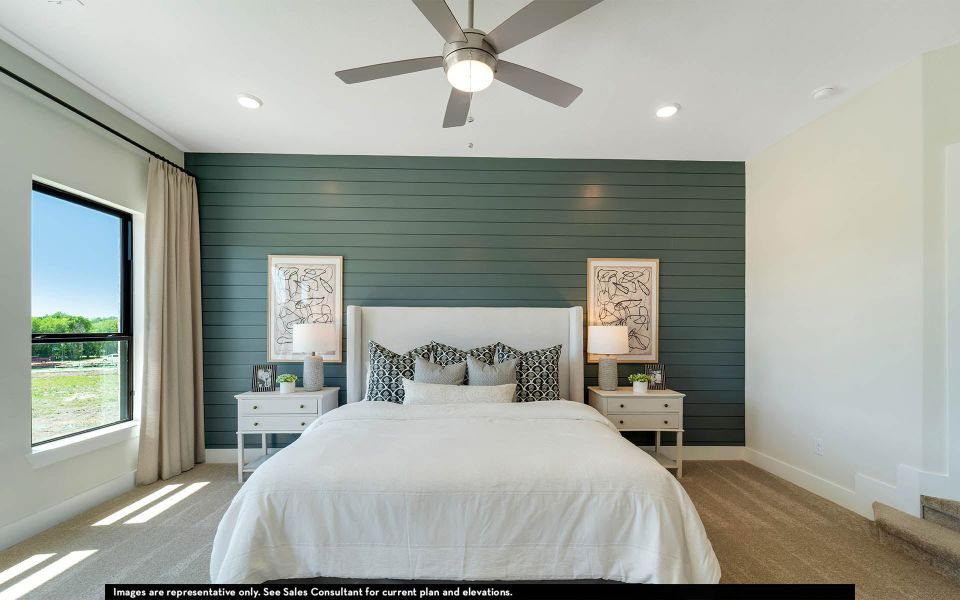 Furnished interior in a model home at The Summit at Center Stage in Keller (Image 20).
