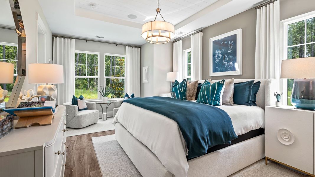 Furnished interior in a model home at Ocean Isle Palms in Shallotte (Image 12).