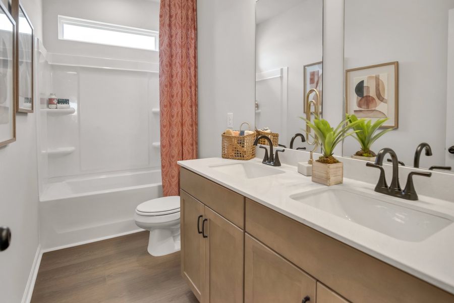 Furnished interior in a model home at The Oaks in Clarksville (Image 24).