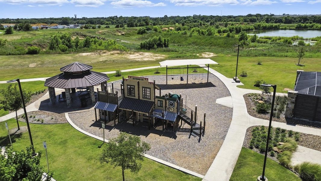 Aerial view of the Silverado community in Aubrey, TX, showing layout and nearby surroundings (Image 6).