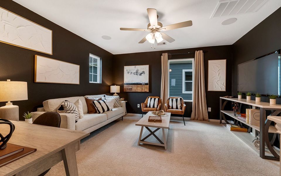 Furnished interior in a model home at The Canopies in Splendora (Image 27). Furnished interior in a model home at The Canopies in Splendora (Image 27).