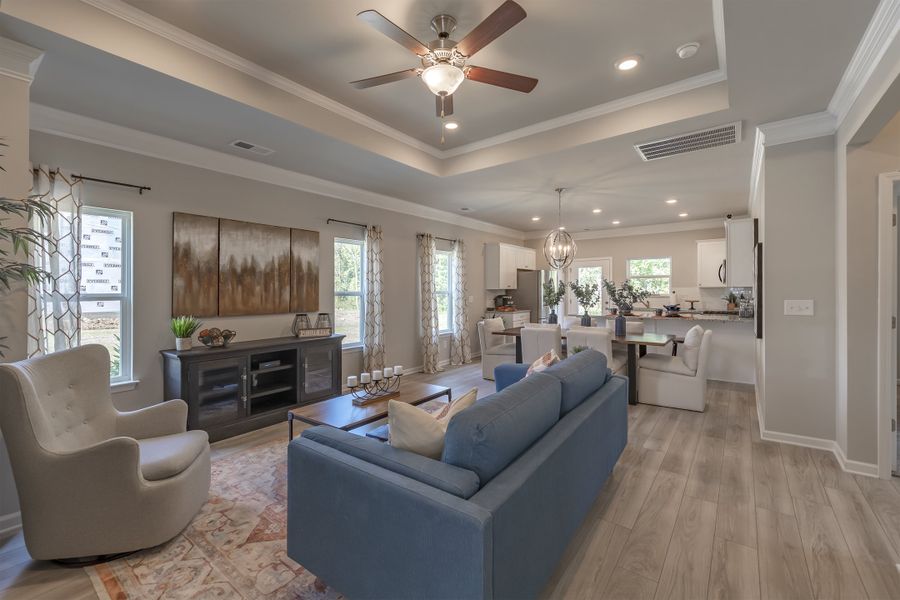 Furnished interior in a model home at Eastbridge in Rockmart (Image 19). Furnished interior in a model home at Eastbridge in Rockmart (Image 19).