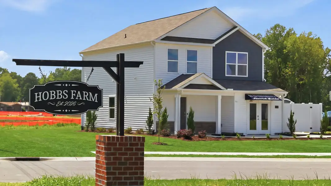 Entrance to the Hobbs Farm community in Ayden, NC, featuring signage and landscaping (Image 2). Entrance to the Hobbs Farm community in Ayden, NC, featuring signage and landscaping (Image 2).