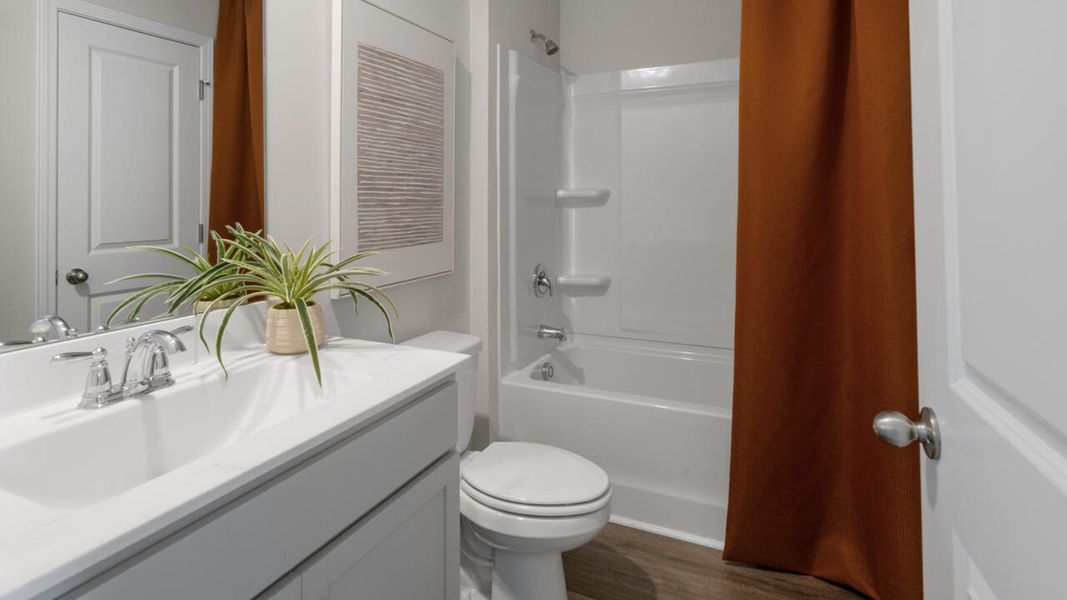 Furnished interior in a model home at Grayson Park Townhomes in Leland (Image 36).