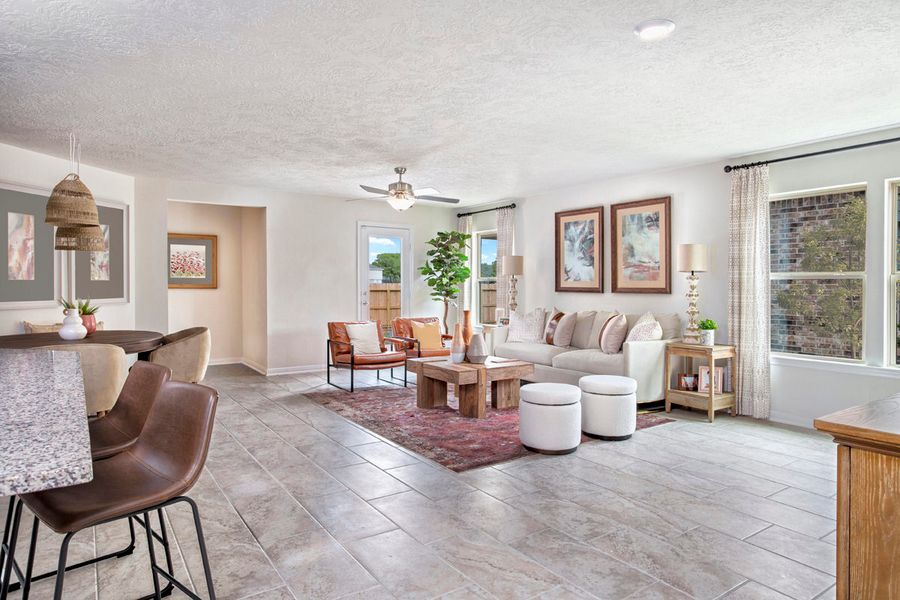 Furnished interior in a model home at Flagstone in Humble (Image 25).