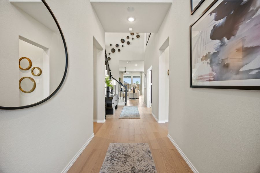 Furnished interior in a model home at El Dorado in Granbury (Image 28).