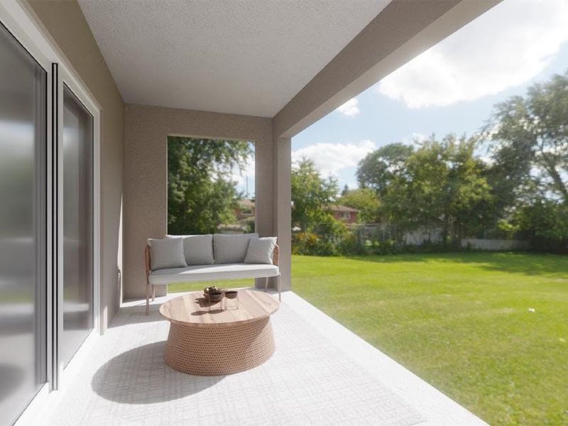 Select homes include a covered lanai, providing desirable outdoor living space - Daisy townhome (Artist`s rendering)