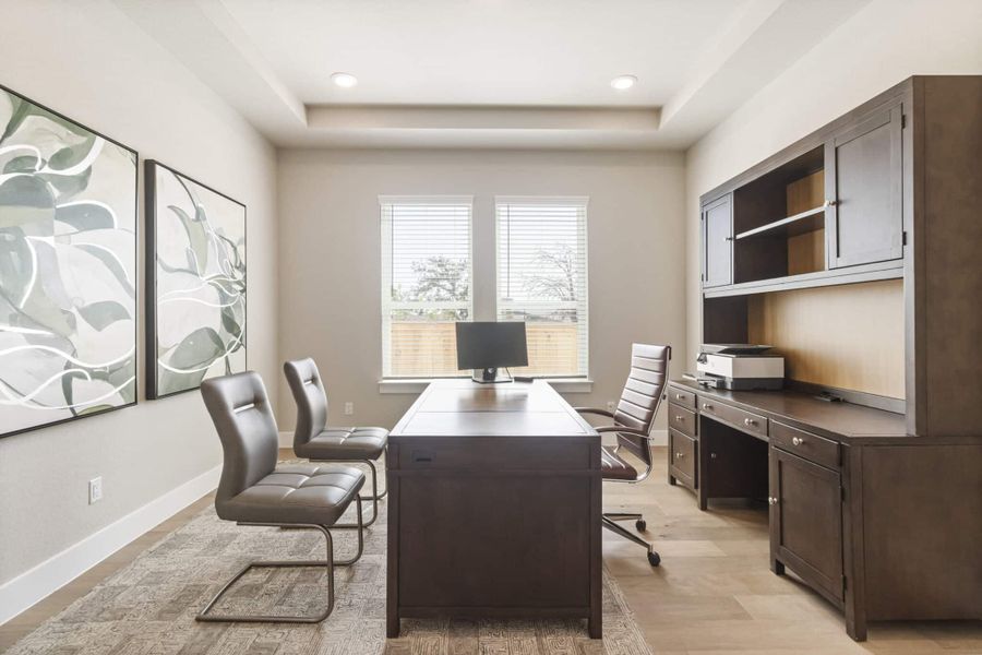Furnished interior in a model home at Crescent Bluff in Georgetown (Image 29).
