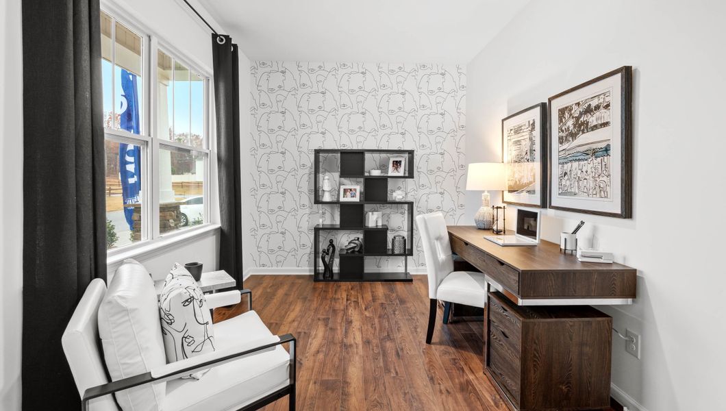 Furnished interior in a model home at Woodhaven in Spartanburg (Image 5).