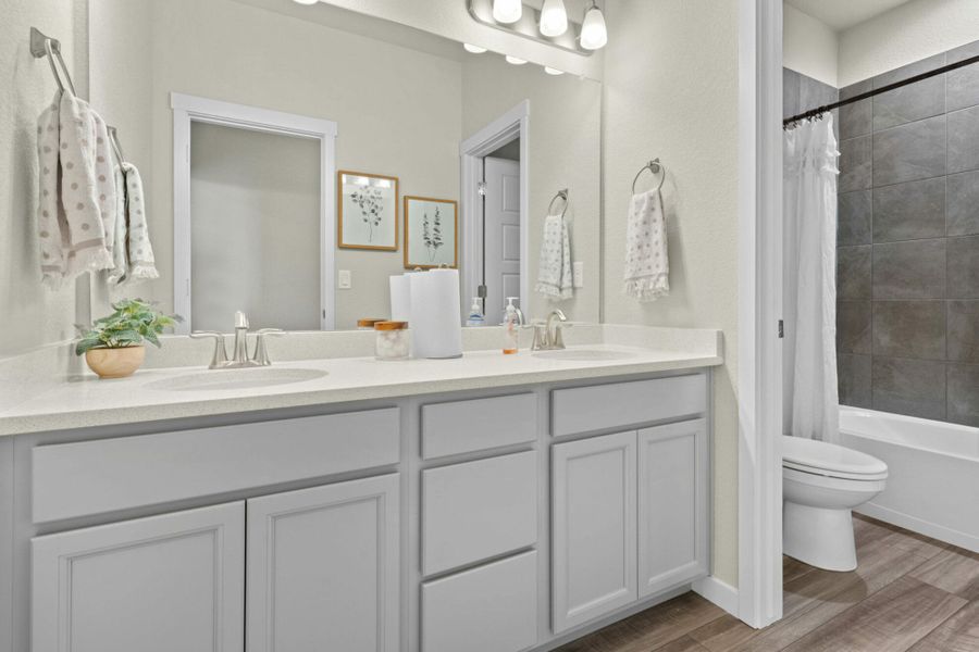 Furnished interior in a model home at Hidden Valley – Clover Collection in Severance (Image 7).