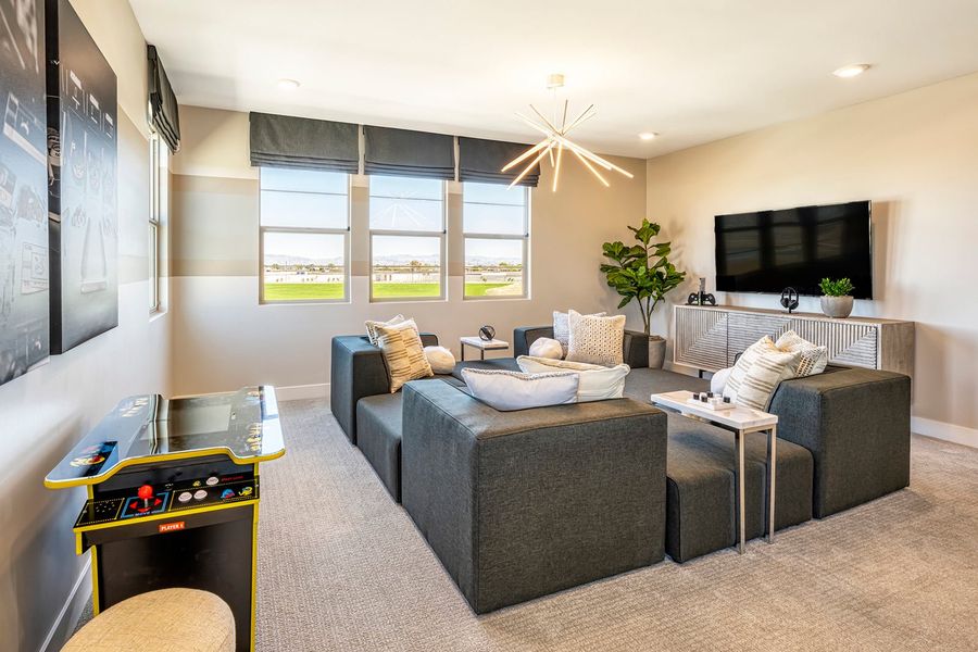Furnished interior in a model home at Revana at Soleo in Queen Creek (Image 28).