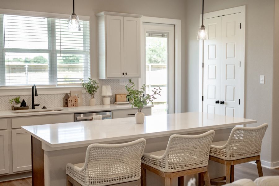 Furnished interior in a model home at Greens Prairie Reserve in College Station (Image 15).