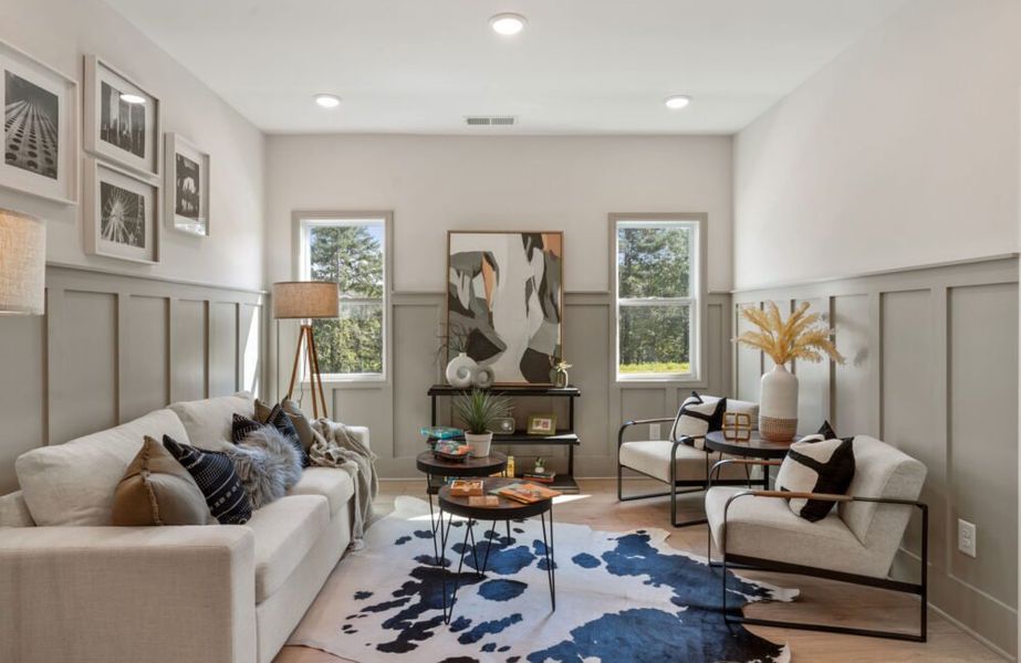 Furnished interior in a model home at Linden Grove in Powder Springs (Image 9).