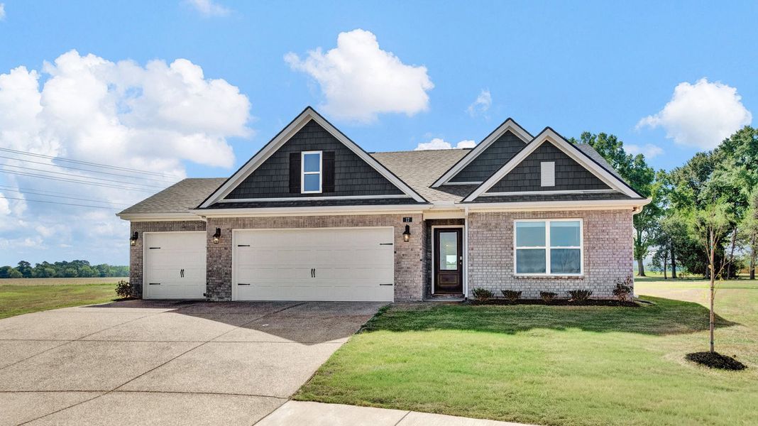 Front exterior of a home in the Hedge Rose community, located in Somerville, TN (Image 2).