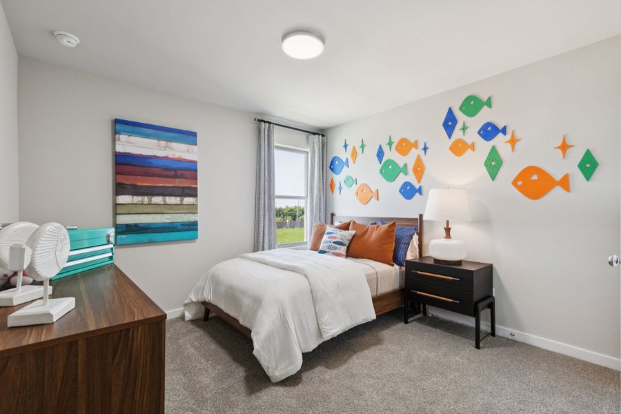 Bedroom in a Lowry Trails New Magnolia Model in Princeton TX by Trophy Signature Homes