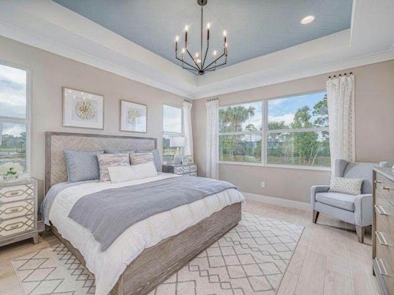 Furnished interior in a model home at High Pointe in Vero Beach (Image 13).