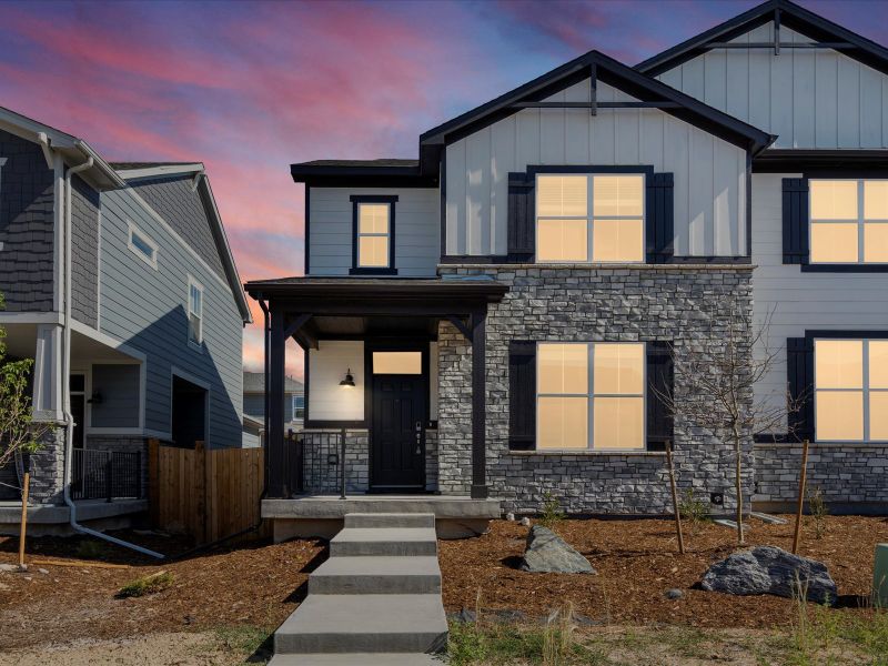 Telluride floorplan exterior image at a Meritage Homes community in Aurora, CO.