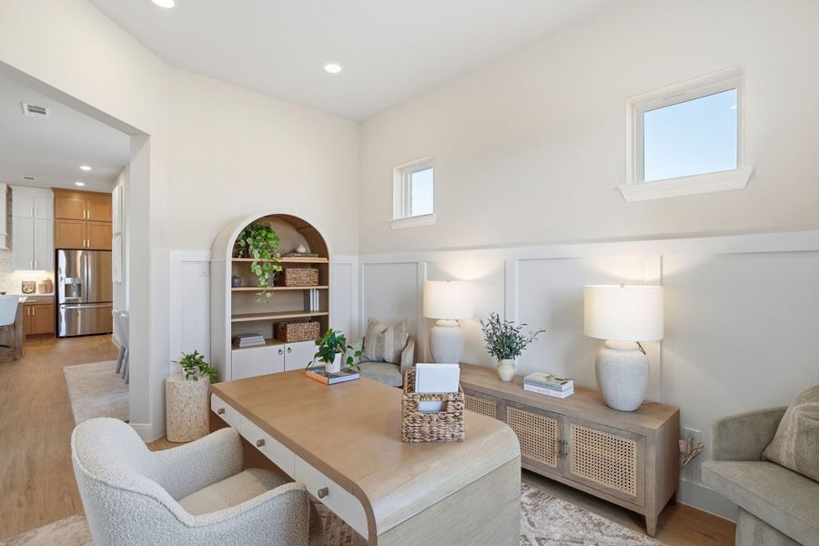 Furnished interior in a model home at Lily Creek at Sutton Fields in Aubrey (Image 85).