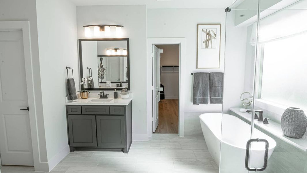 Furnished interior in a model home at Westside Preserve in Midlothian (Image 11).