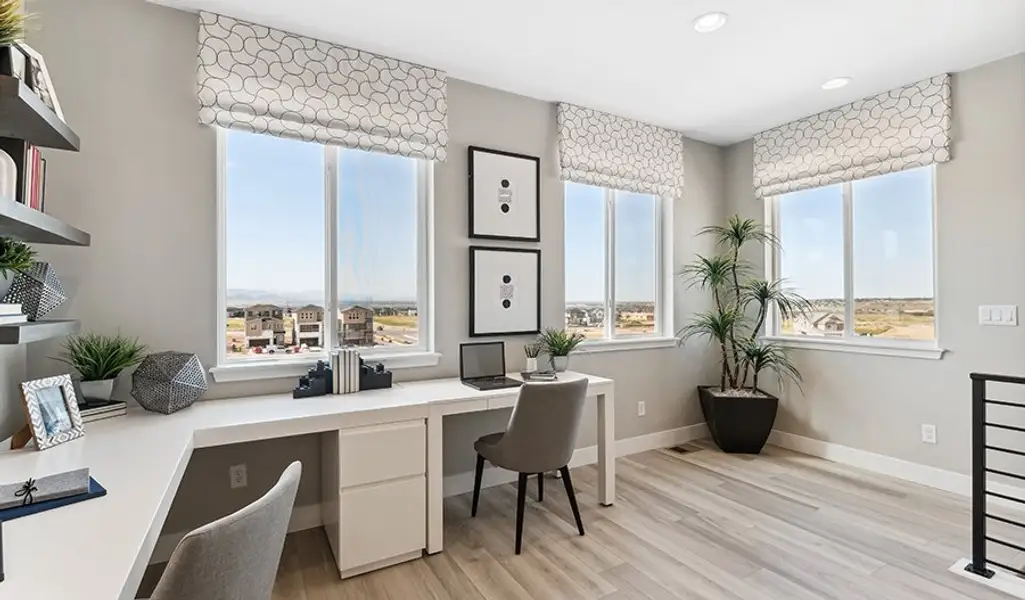 Furnished interior in a model home at The Summit at Meridian in Englewood (Image 22).