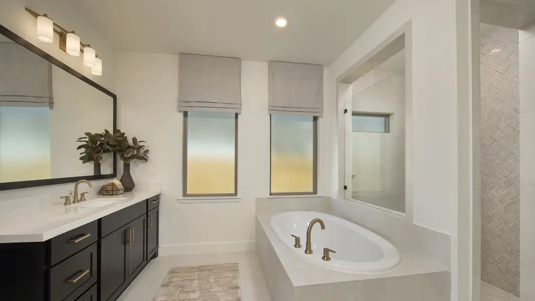 Furnished interior in a model home at Everly 45' in Hockley (Image 11).