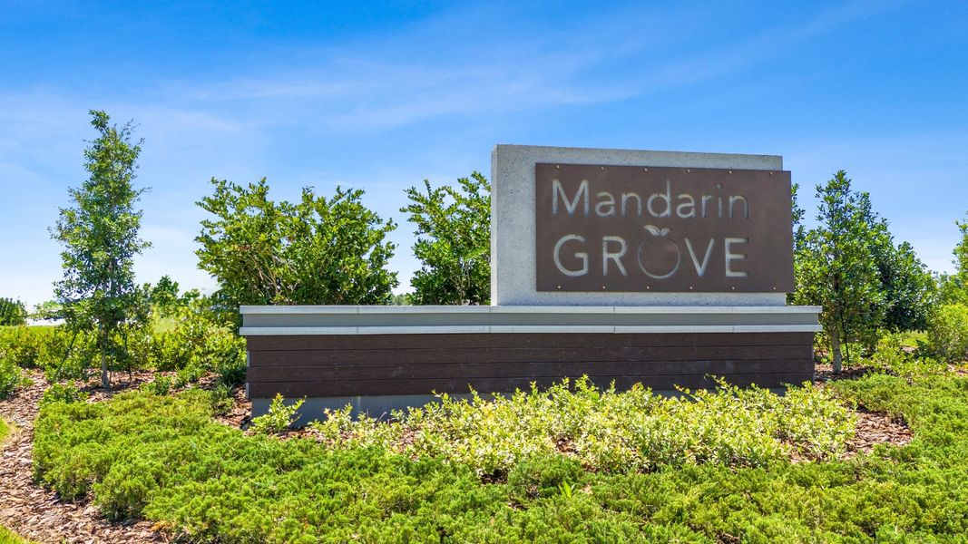 Entrance to the Mandarin Grove community in Palmetto, FL, featuring signage and landscaping (Image 1). Entrance to the Mandarin Grove community in Palmetto, FL, featuring signage and landscaping (Image 1).