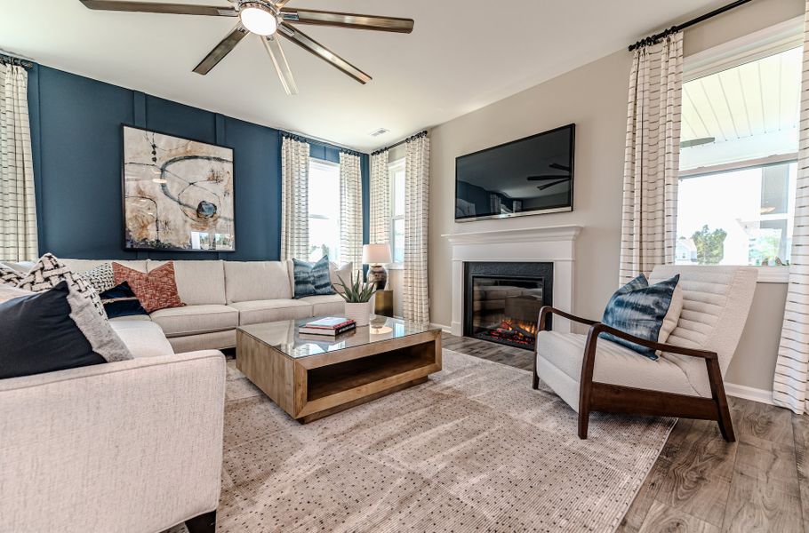 Furnished interior in a model home at The View in Durham (Image 26).