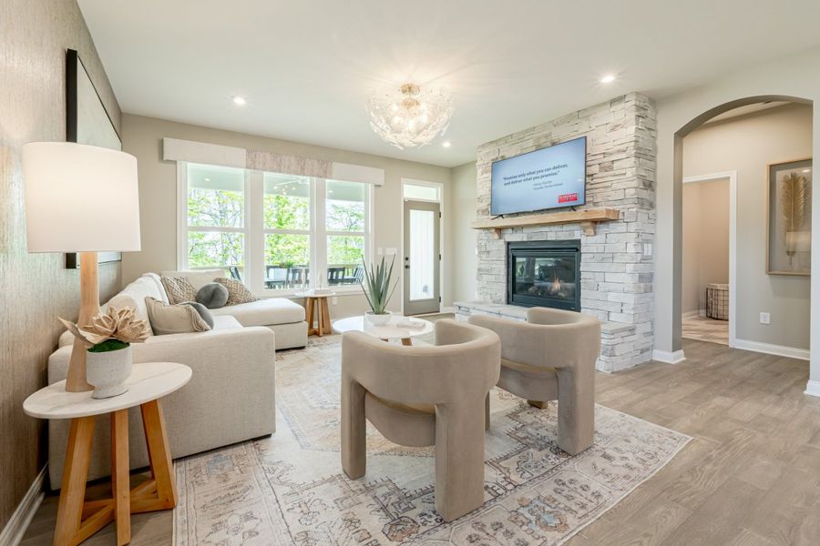 Furnished interior in a model home at Pickens Bluff in Hiram (Image 23).