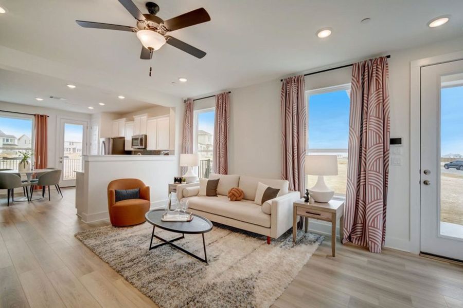 Furnished interior in a model home at Avery Centre in Round Rock (Image 41).