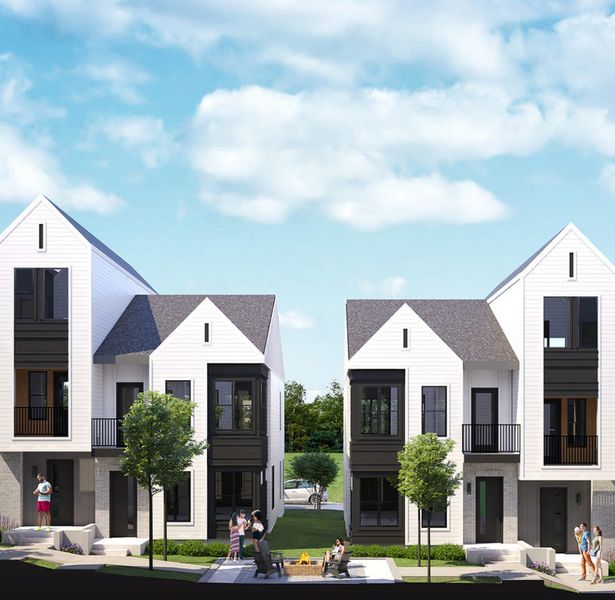 Front exterior of a home in the 44Tenn Townhomes community, located in Nashville, TN (Image 4). Front exterior of a home in the 44Tenn Townhomes community, located in Nashville, TN (Image 4).