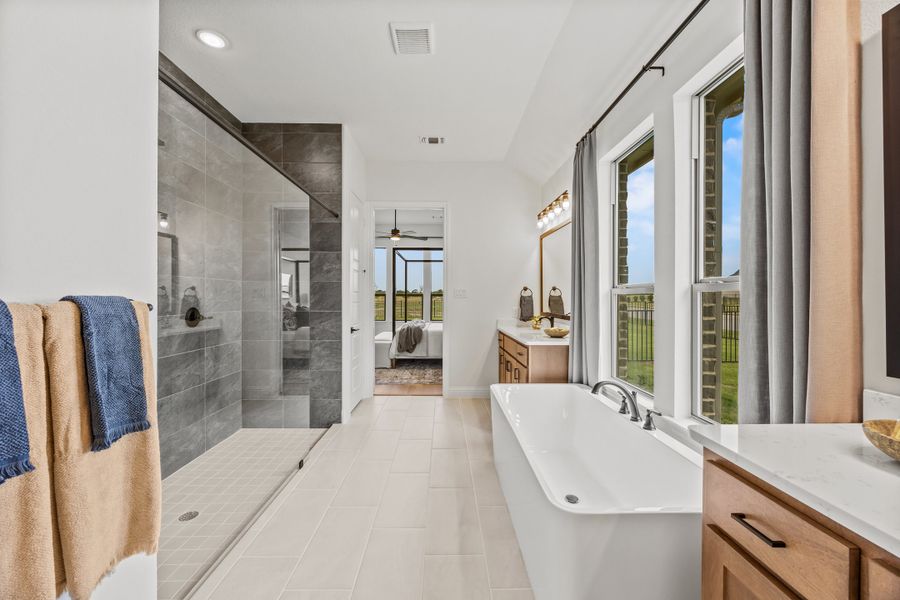 Furnished interior in a model home at Paloma Ranch in New Fairview (Image 24).