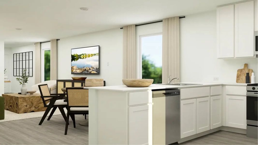 Furnished interior in a model home at Winfield Park: Belmar in Hutto (Image 7).
