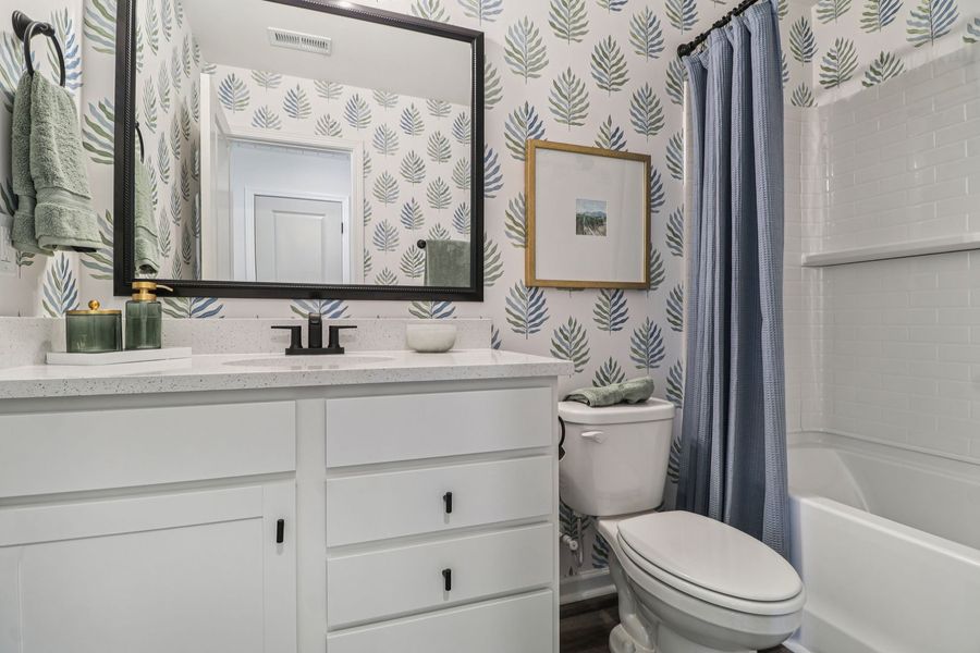 A bright and functional bathroom designed for everyday use