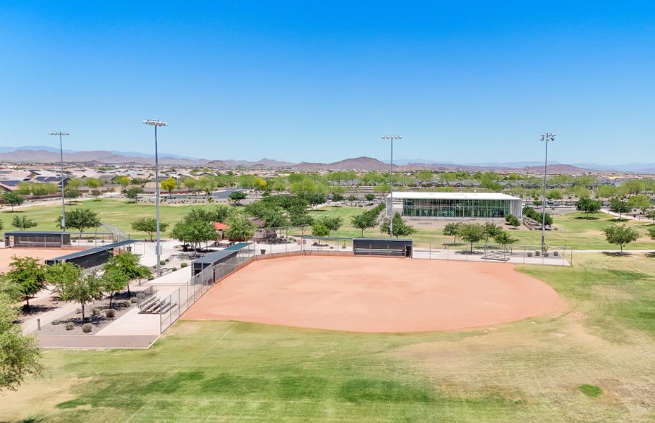 Large baseball field at Asante - Atrium Series in Surprise, AZ, by Pulte home builders