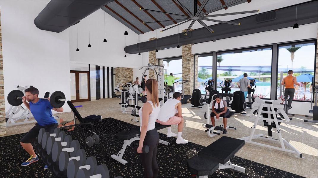 Fitness center amenity interior