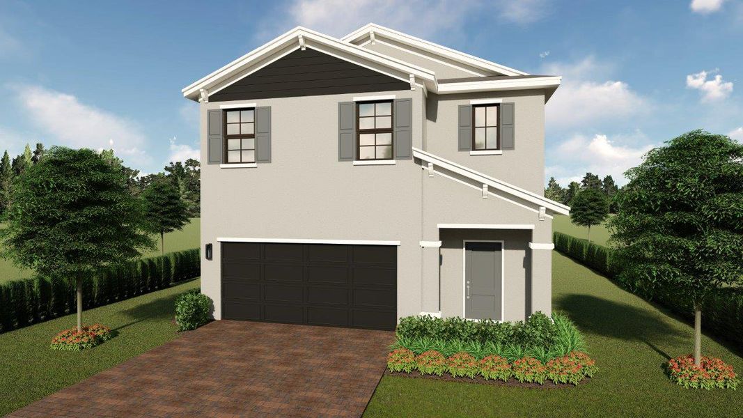 Front exterior of a home in the Juniper Cove community, located in Homestead, FL (Image 8). Front exterior of a home in the Juniper Cove community, located in Homestead, FL (Image 8).