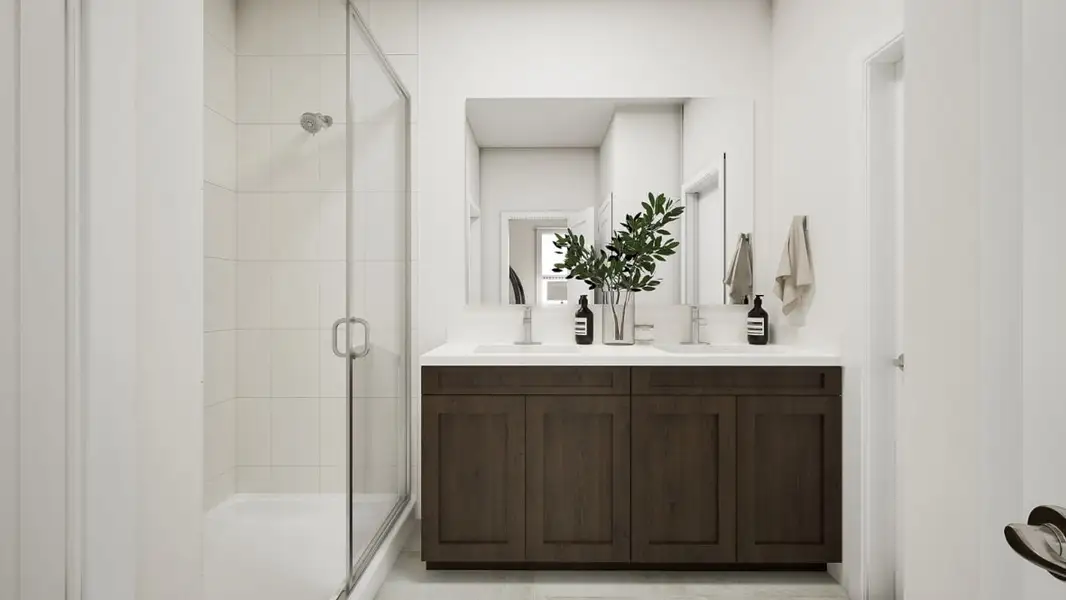 Furnished interior in a model home at Waterbend in Euless (Image 11).