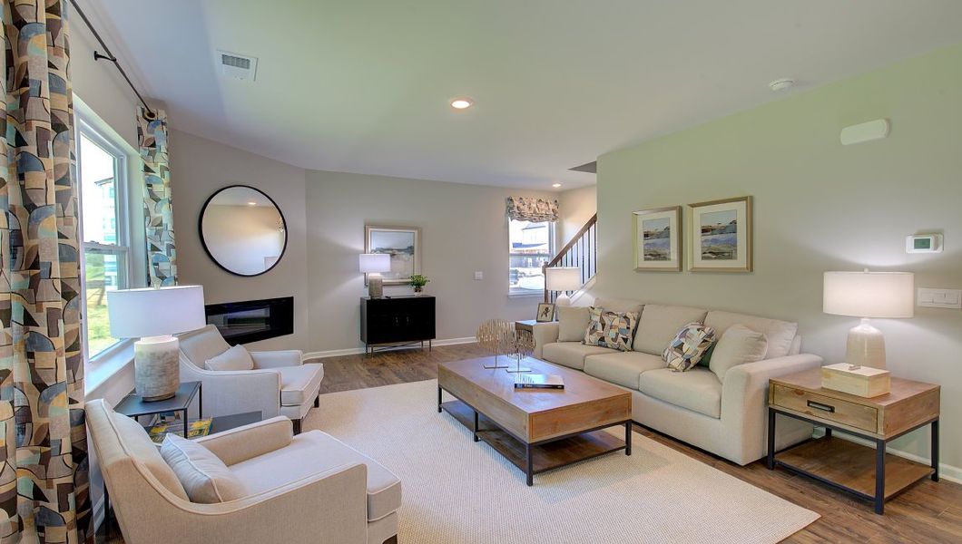 Furnished interior in a model home at Rydele Heights in Weaverville (Image 5).