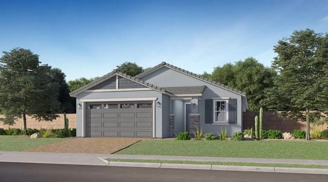 Front exterior of a home in the Blossom Rock community, located in Apache Junction, AZ (Image 3).