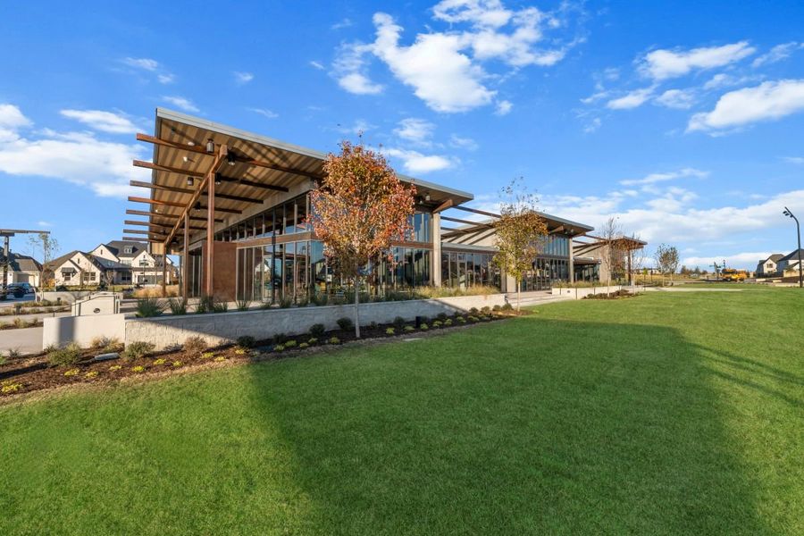 Amenity center and event lawn in Mosaic, Celina, Texas