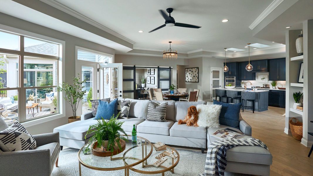 Furnished interior in a model home at The Courtyards at Wimberly in Apex (Image 11).