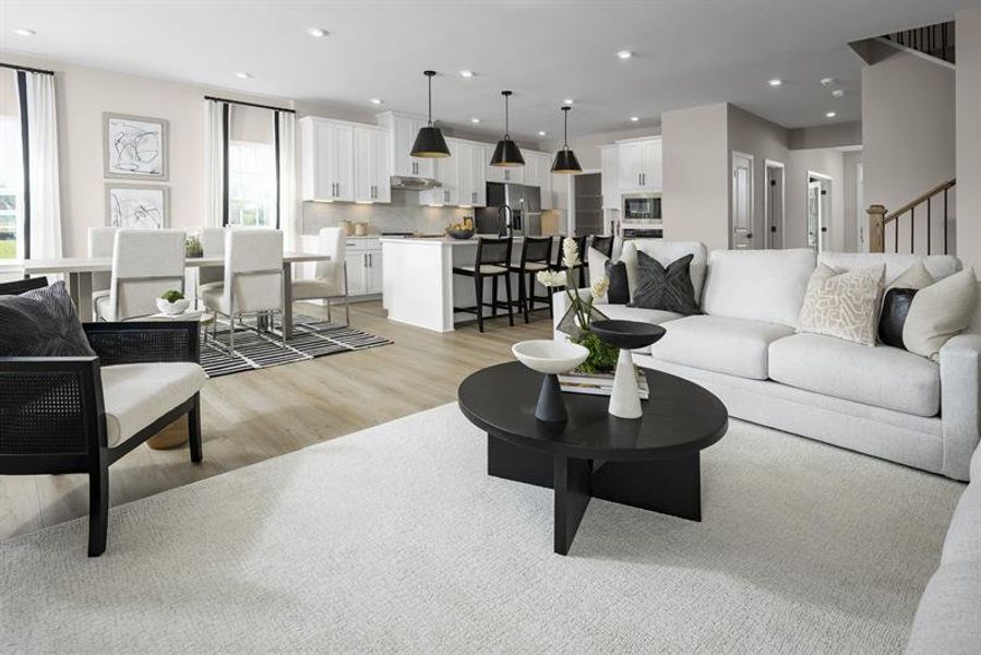 Open-concept main levels offer plenty of room for every member of the family to unwind.