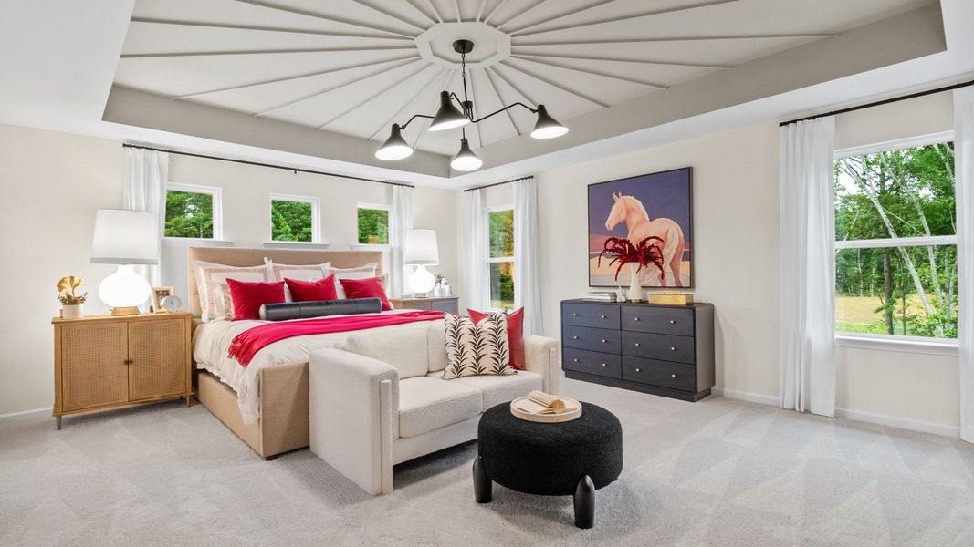 Furnished interior in a model home at Everson Pointe in Snellville (Image 8).