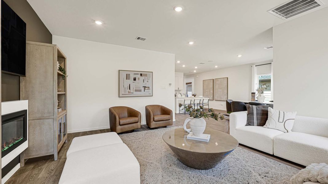 Furnished interior in a model home at August Trails in Needville (Image 27). Furnished interior in a model home at August Trails in Needville (Image 27).