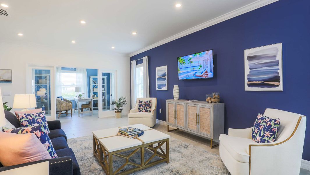 Furnished interior in a model home at Burnt Store in Cape Coral (Image 3).