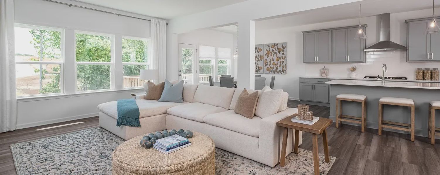 Furnished interior in a model home at Creekside in Dawsonville (Image 6).