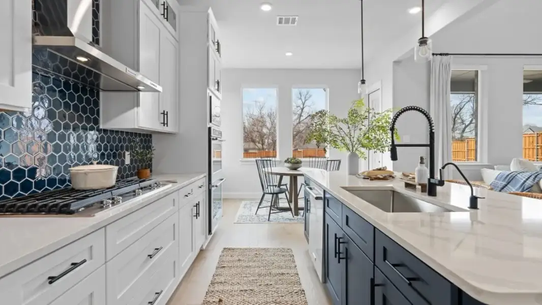 Furnished interior in a model home at White Rock Trail Addition in Dallas (Image 4).