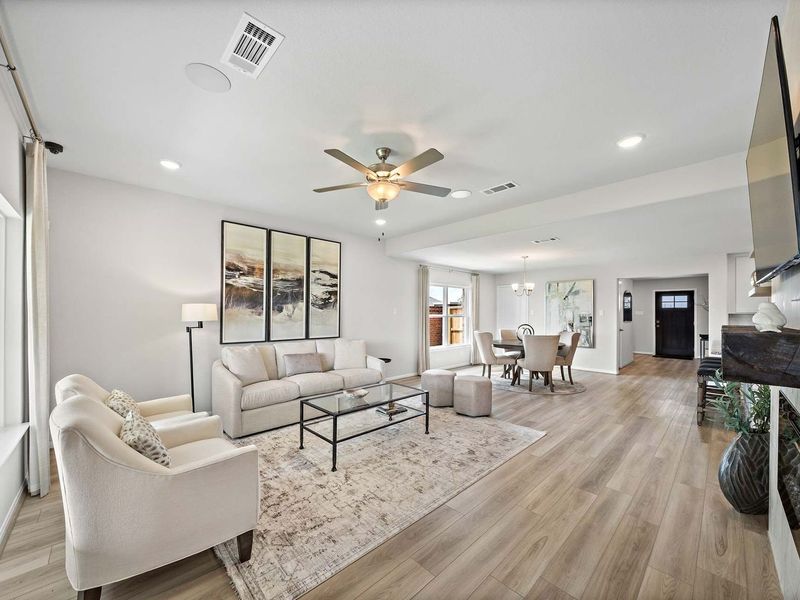 Furnished interior in a model home at Enclave at Newport in Crosby (Image 6).